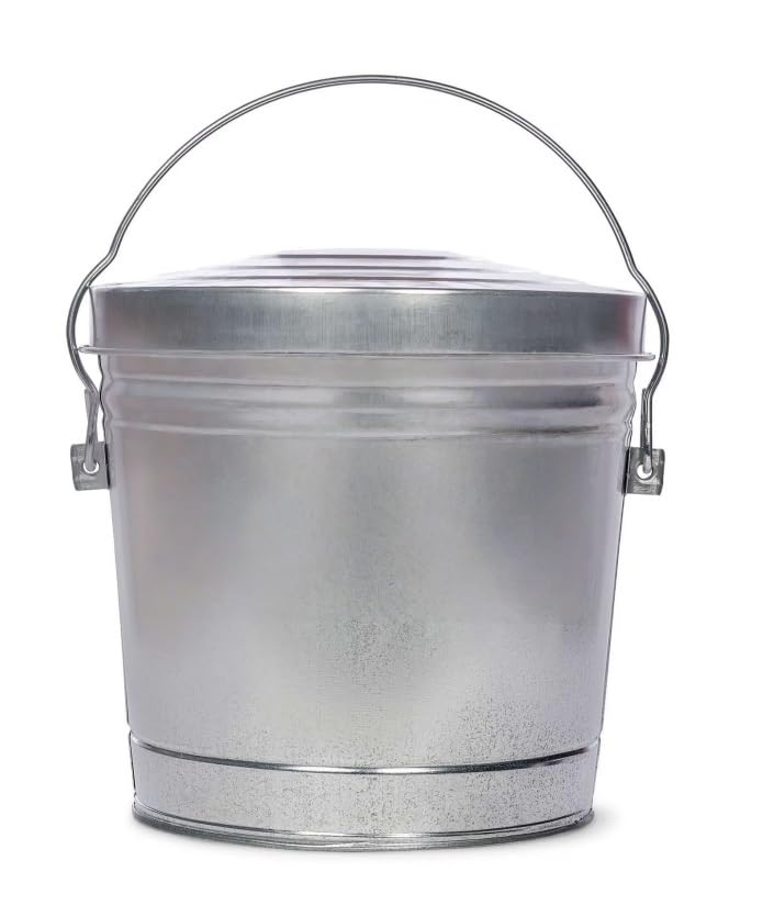 Galvanized Steel 6 Gallon Storage Can with Locking Lid R4605