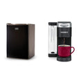 Compact Single Door Mini Fridge with Freezer, 2.5 Cubic Feet, Black & Single Serve K-Cup Pod Coffee Maker, Black S86338