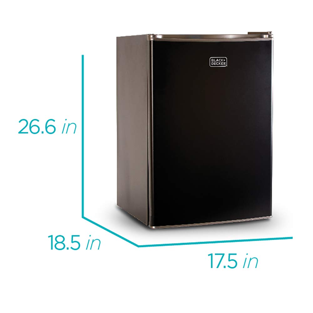 Compact Single Door Mini Fridge with Freezer, 2.5 Cubic Feet, Black & Single Serve K-Cup Pod Coffee Maker, Black S86338