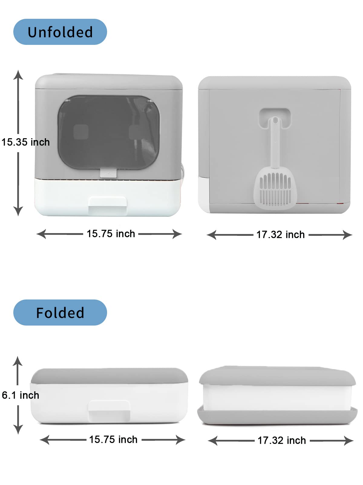Foldable Cat Litter Box with Lid Y9935