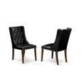 Black Faux Leather Button Tufted Dining Chairs, Set of 2 W7073