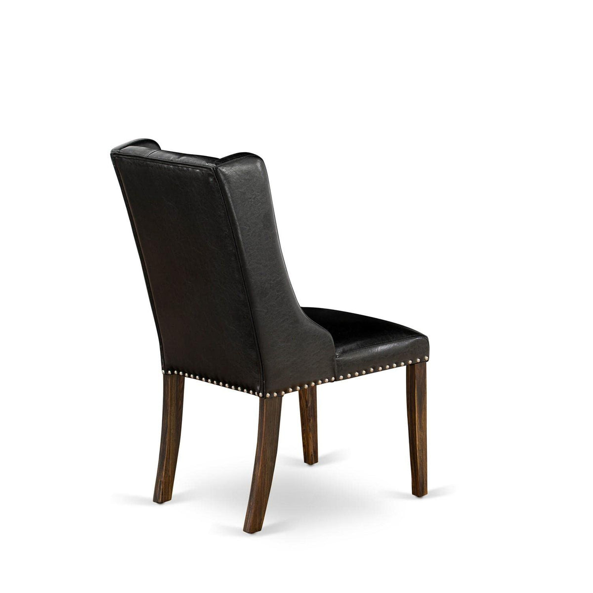 Black Faux Leather Button Tufted Dining Chairs, Set of 2 W7073