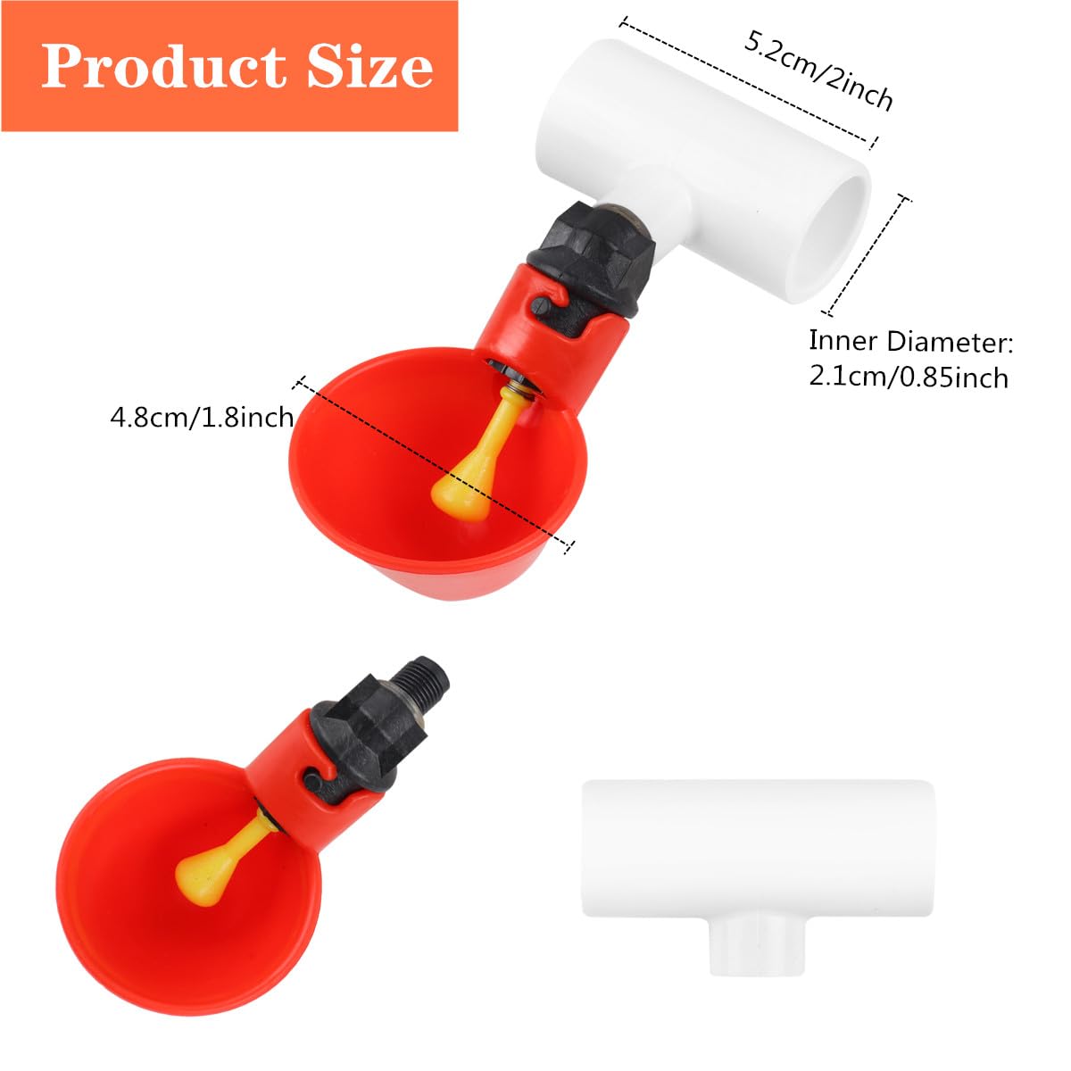 12 Pack Automatic Plastic Chicken Waterer Cups M2226