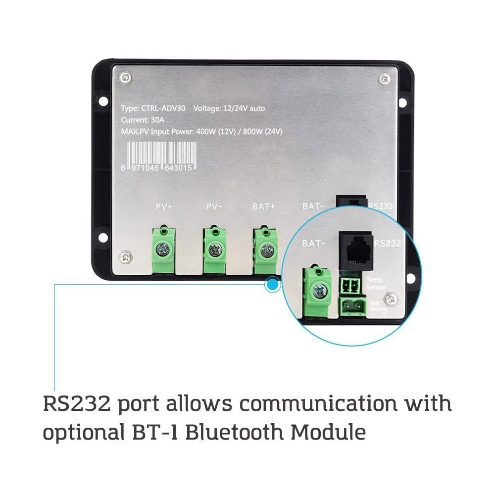 12V/24V 30A PWM Solar Charge Controller B6762