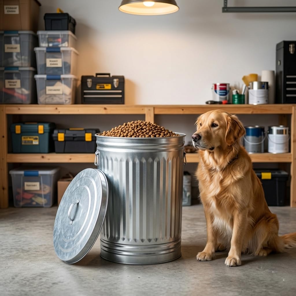 31 Gallon Heavy Duty Galvanized Metal Trash Can with Lid F556