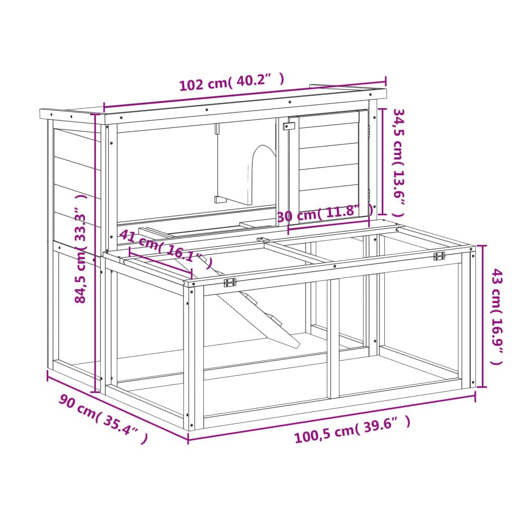 Wooden Rabbit Hutch Q603