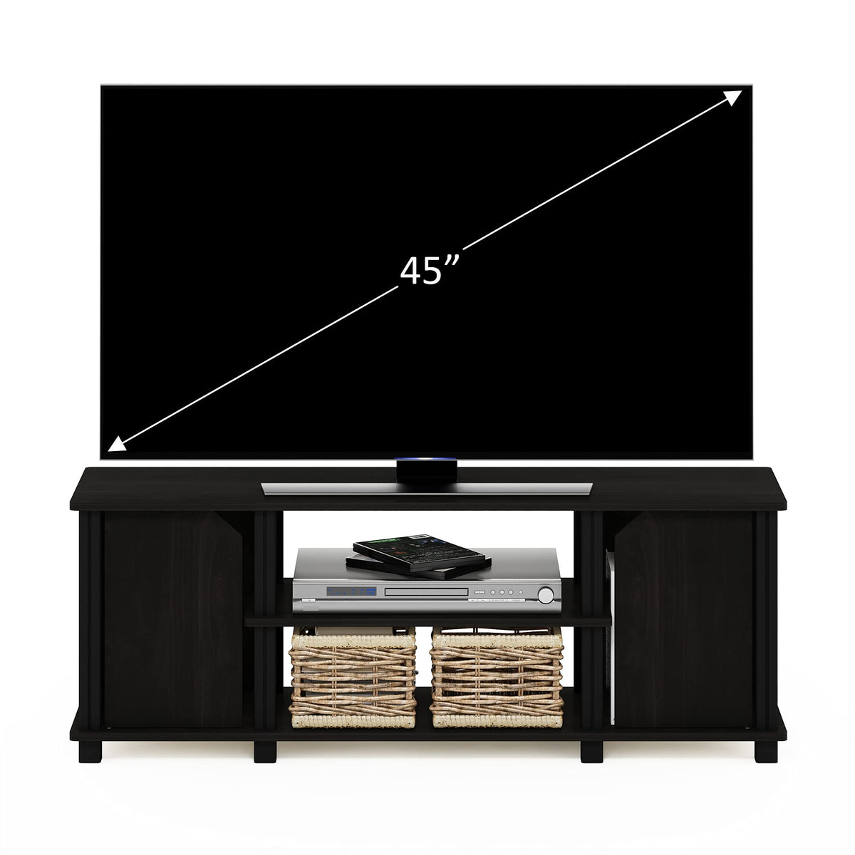 3-Tier Open Shelf TV Stand with Cabinets C875