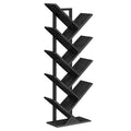 Black 9-Tier Wood Tree Bookshelf M9652