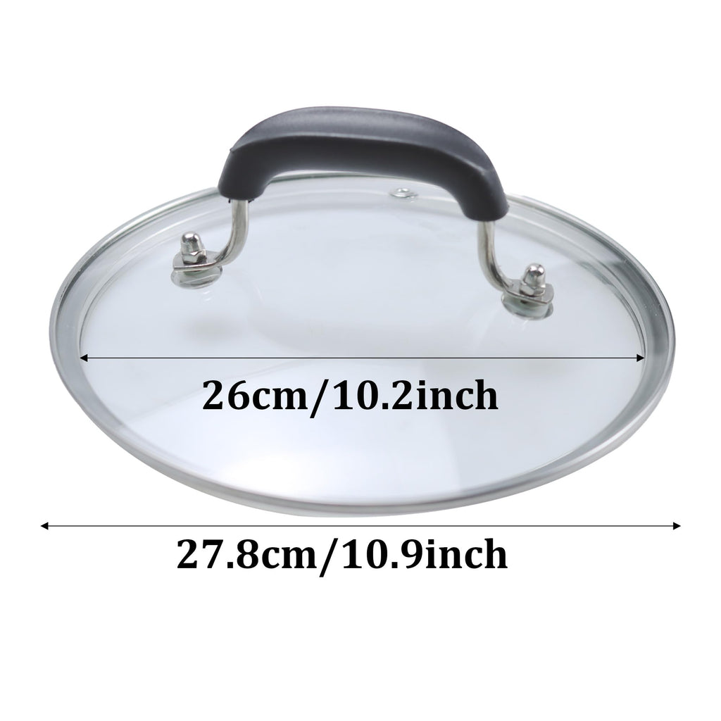 10.5 Inch Tempered Glass Lid with Silicone Handle Y538810