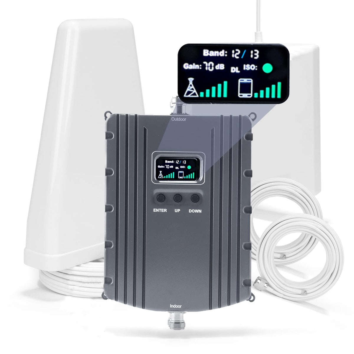 Cell Phone Signal Booster Up to 5500Sq Ft 5G 4G LTE Grey R383