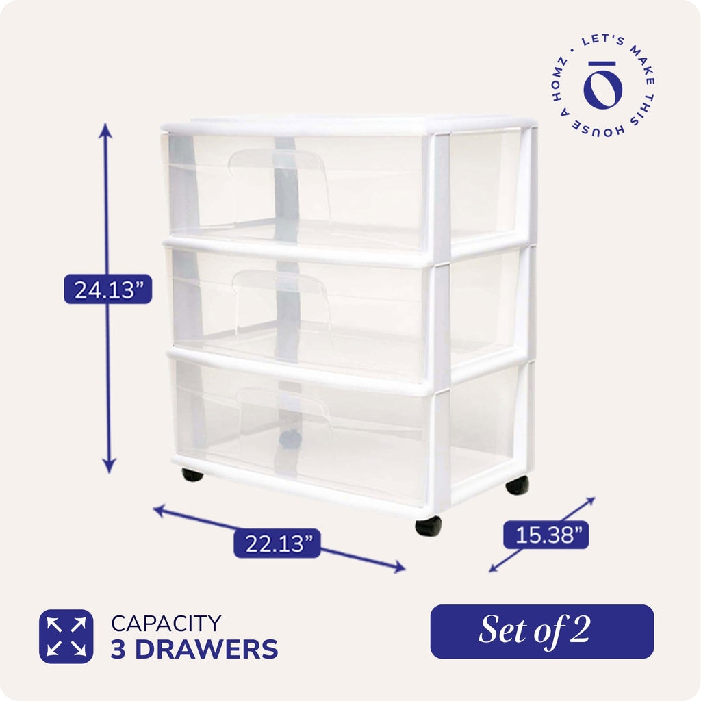 White 3-Tier Storage Cart 2 Pack K1632