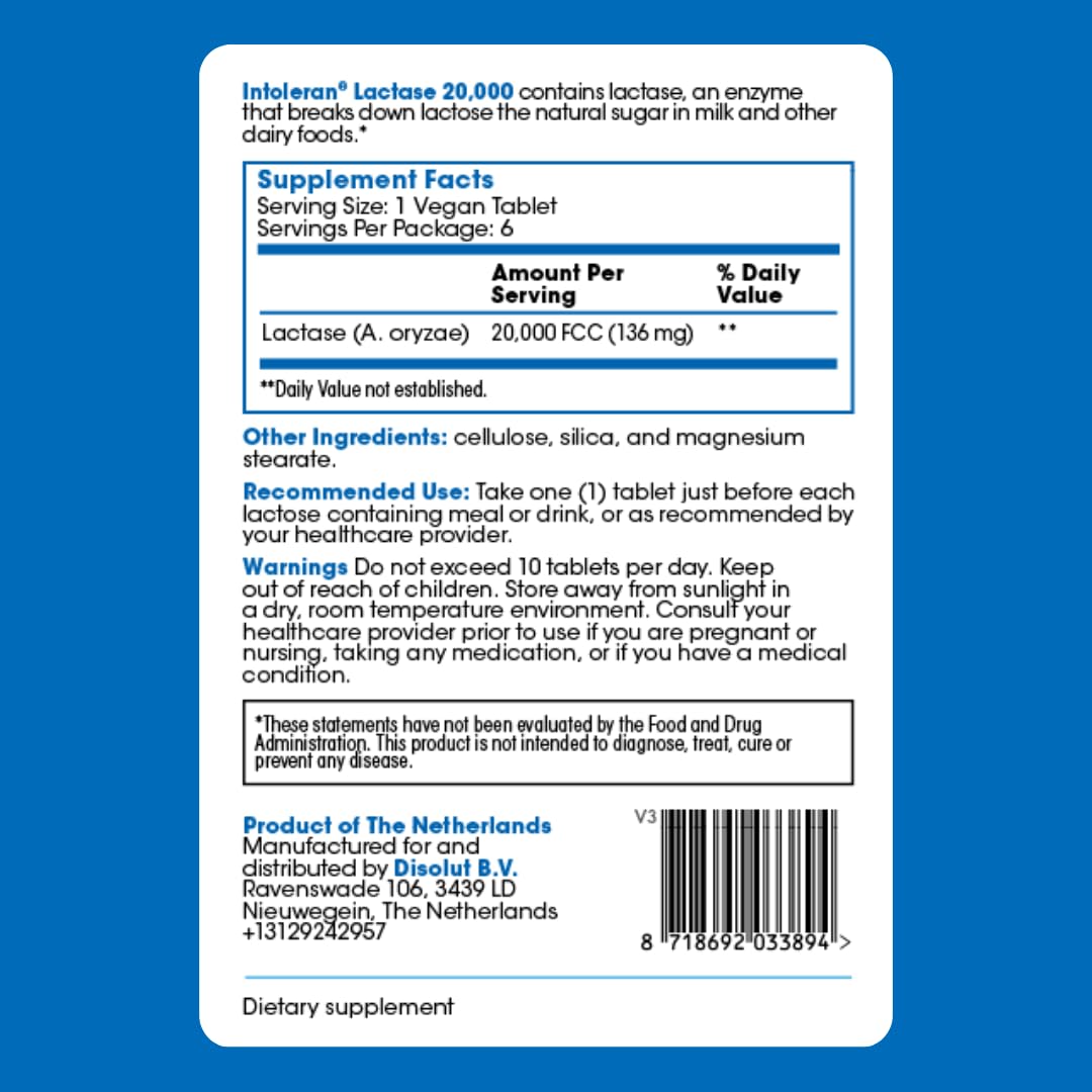 Lactase Digestive Enzymes 6 Scored Tablets H77941