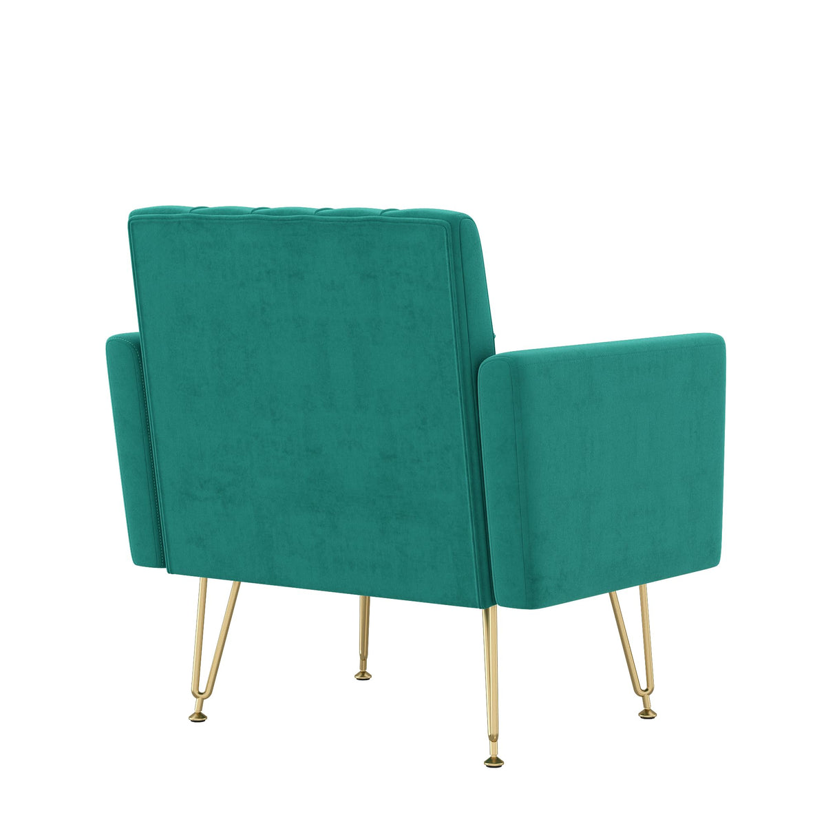 Oversized Velvet Tufted Accent Chair with Gold Legs E256