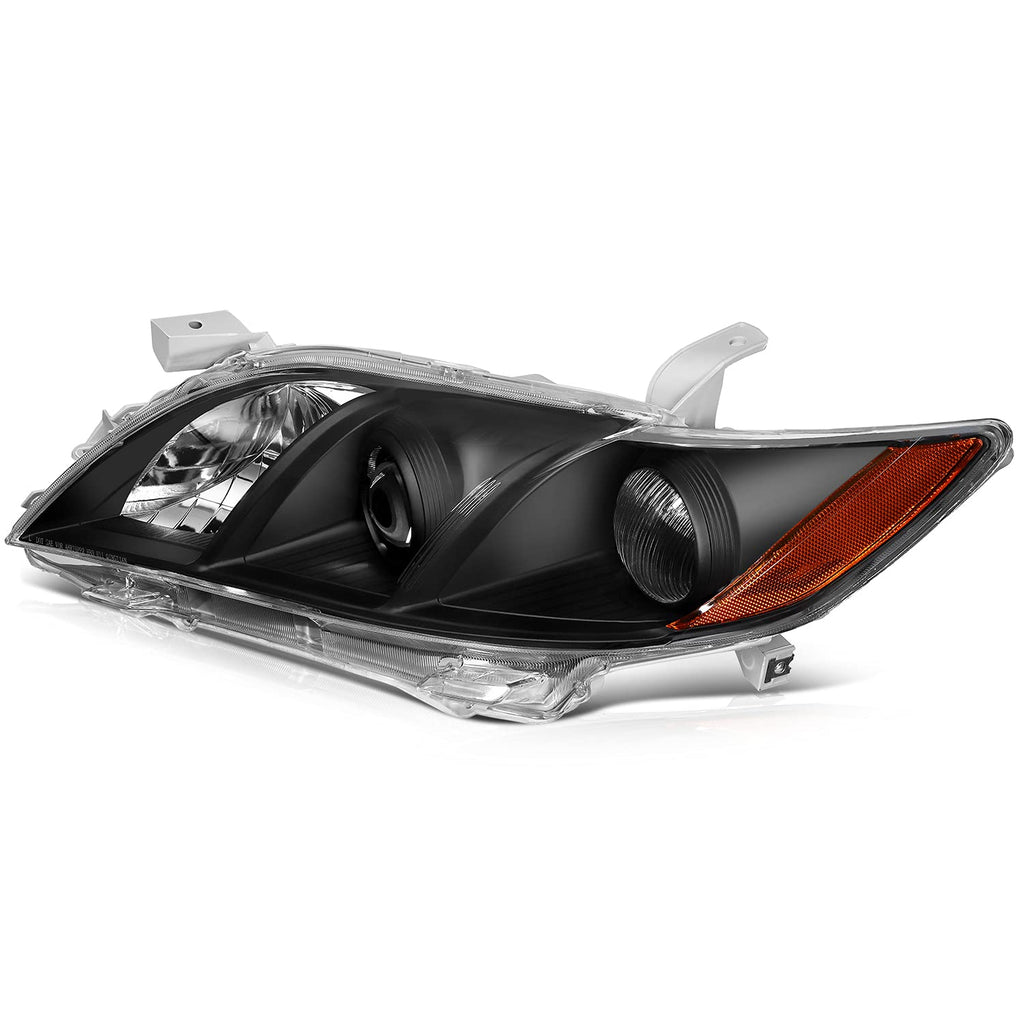 Black Housing Amber Reflector Clear Lens Headlight Assemblies R56502