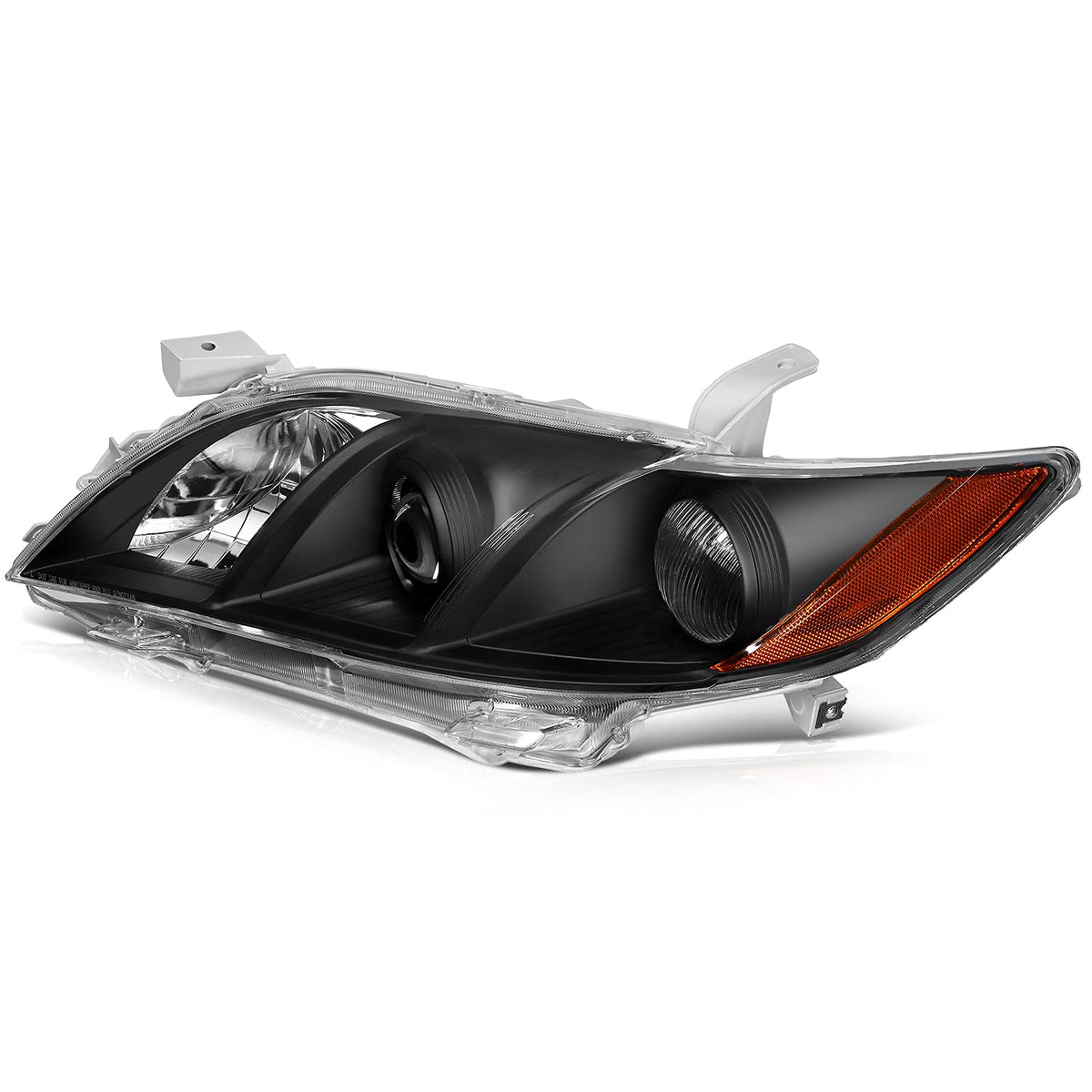 Black Housing Amber Reflector Clear Lens Headlight Assemblies R56502