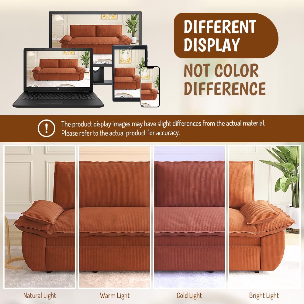 Orange Velvet Two Seater Sofa B690478