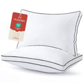 Queen Size Set of 2 White Gusseted Bed Pillows P567