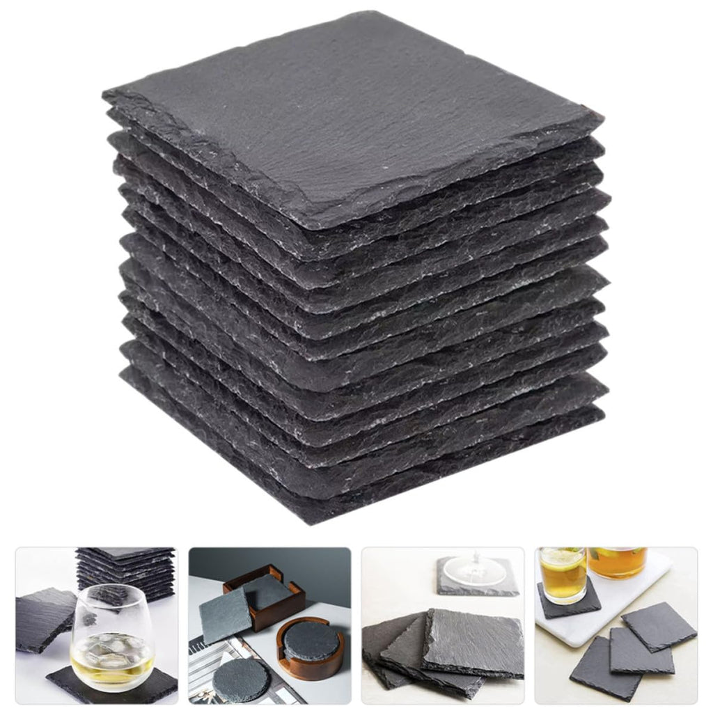 Natural Stone Square Drink Coasters Set N75798