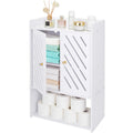 Wall Mounted 4-Tier White Bathroom Storage Cabinet with Door and Shelf F735873