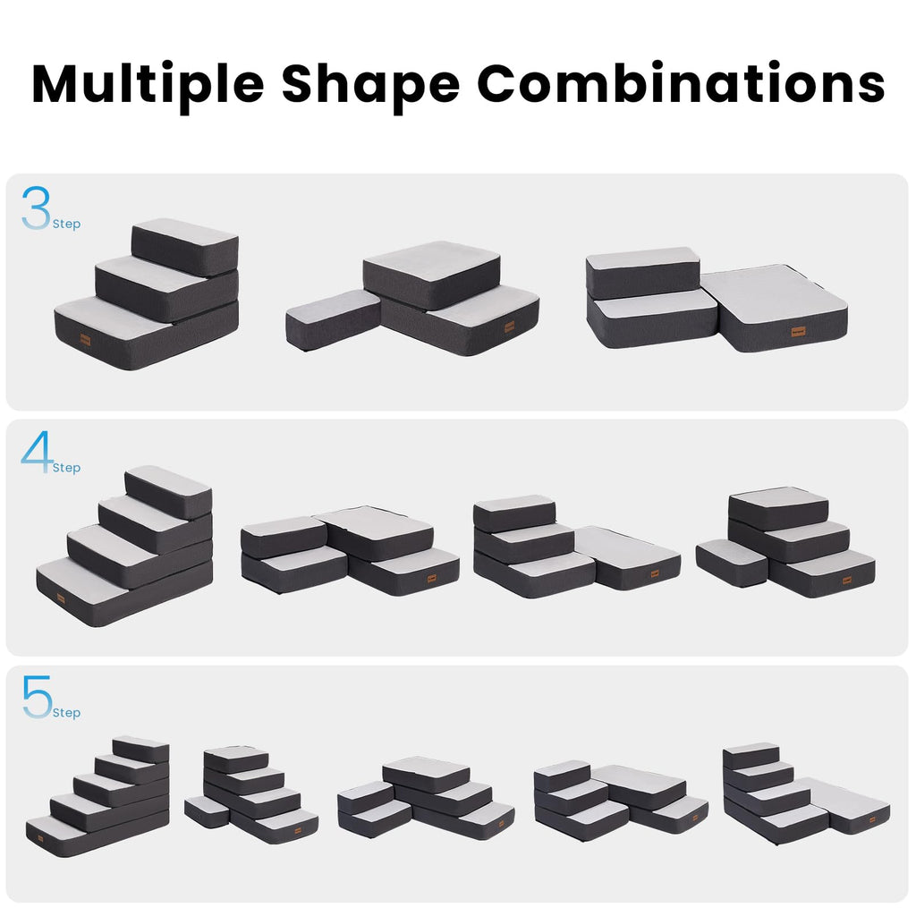 4-Step Adjustable Foldable Non-Slip Dog Stairs U737