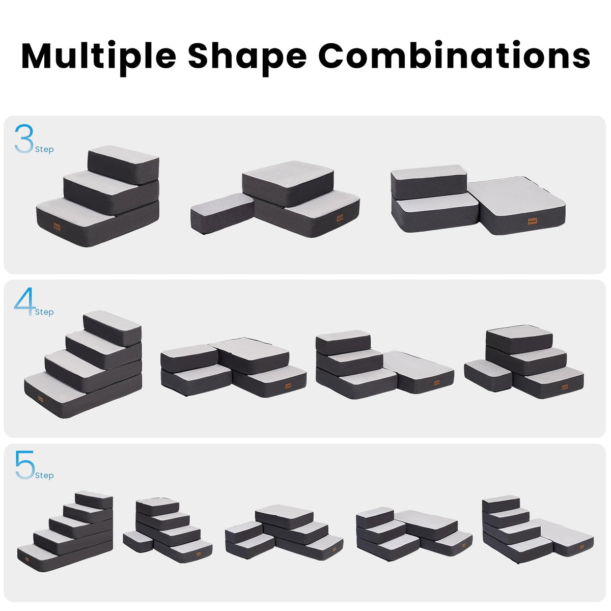4-Step Adjustable Foldable Non-Slip Dog Stairs U737