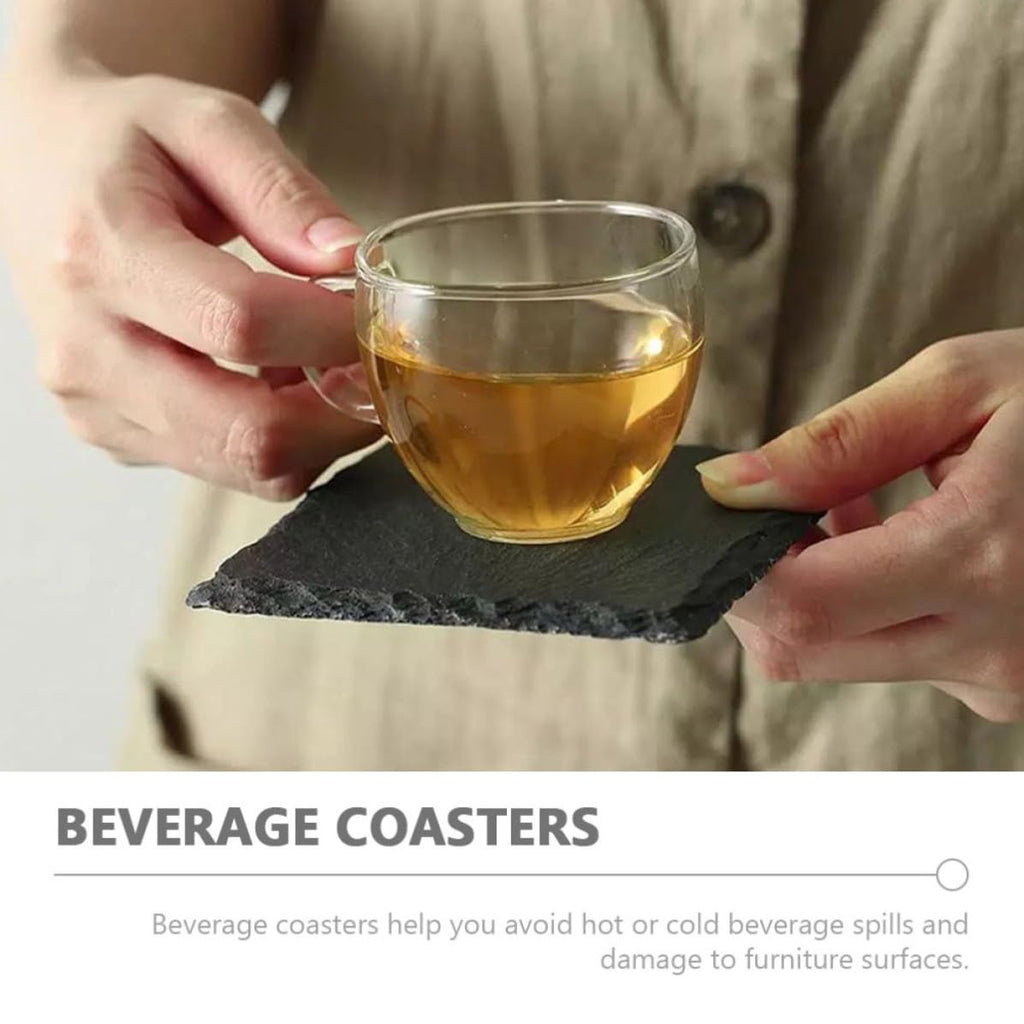 Natural Stone Square Drink Coasters Set N75798