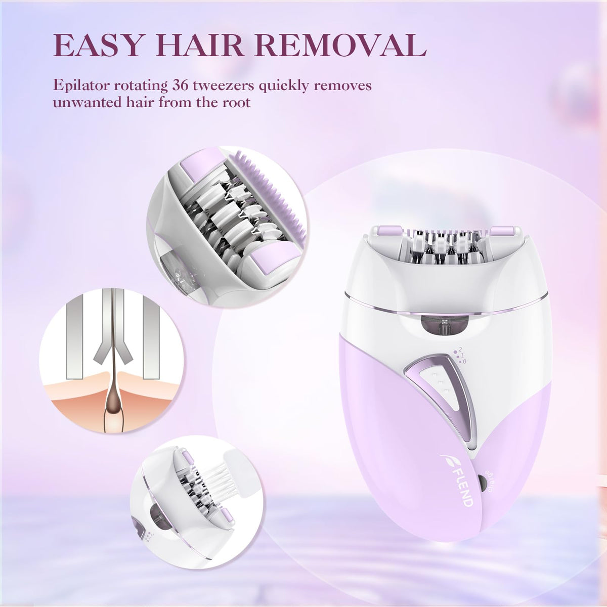 2-Speed Adjustable Epilator with 36 Tweezers U213