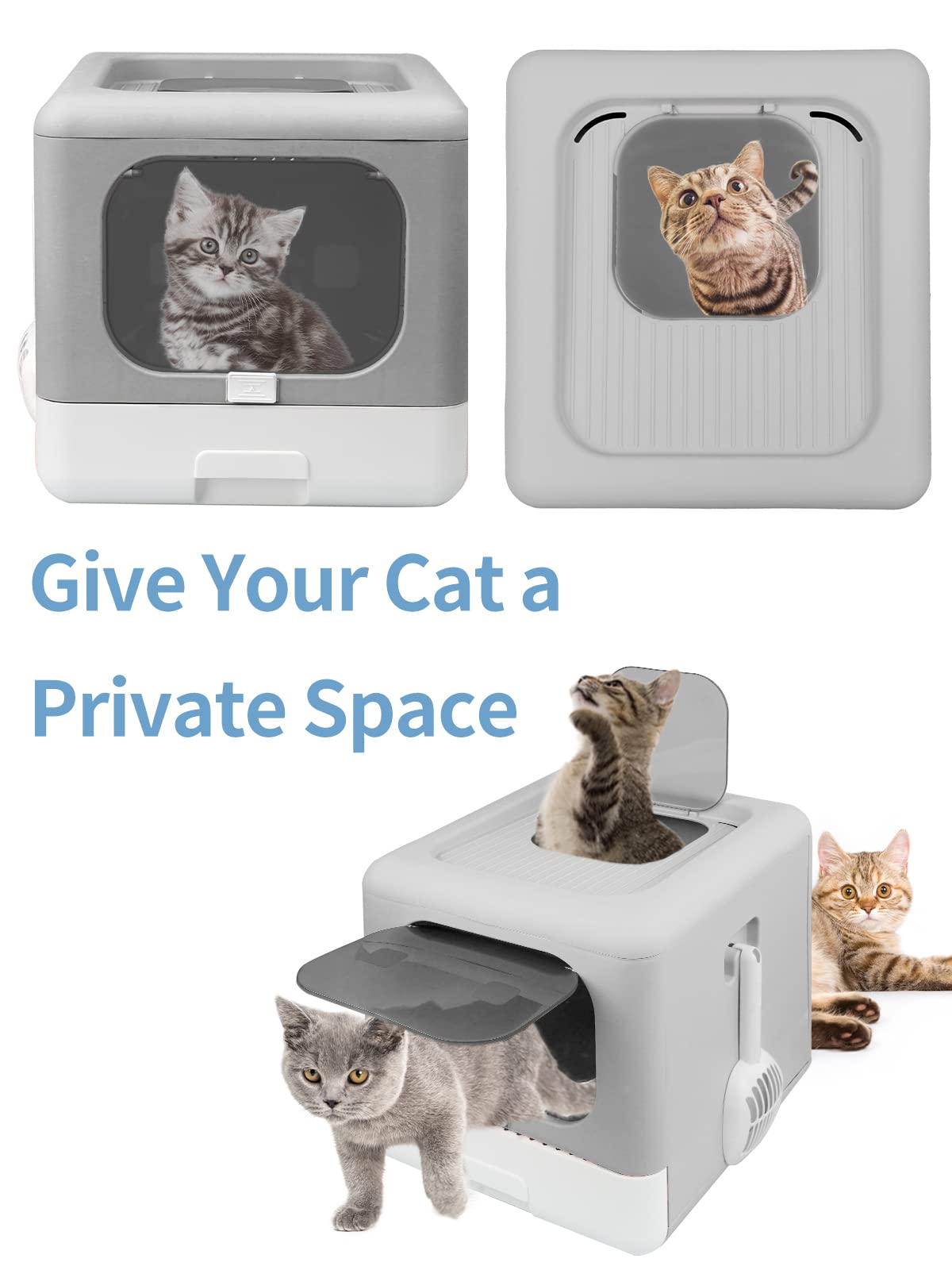 Foldable Cat Litter Box with Lid Y9935