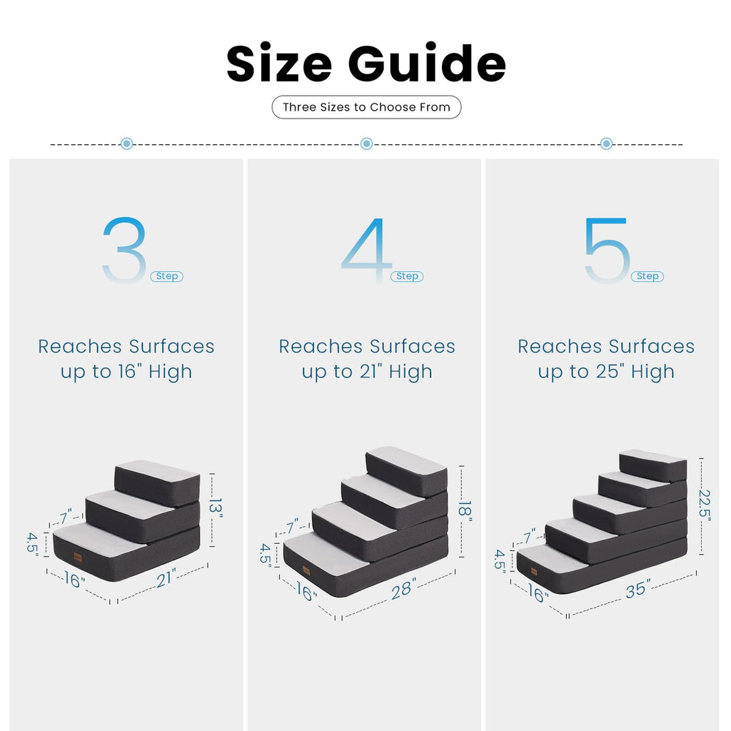 4-Step Adjustable Foldable Non-Slip Dog Stairs U737