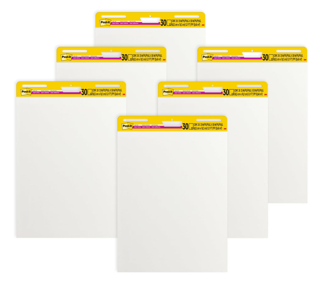 Super Sticky Easel Pad 25" x 30" 30 Sheets 6-Pack R610804