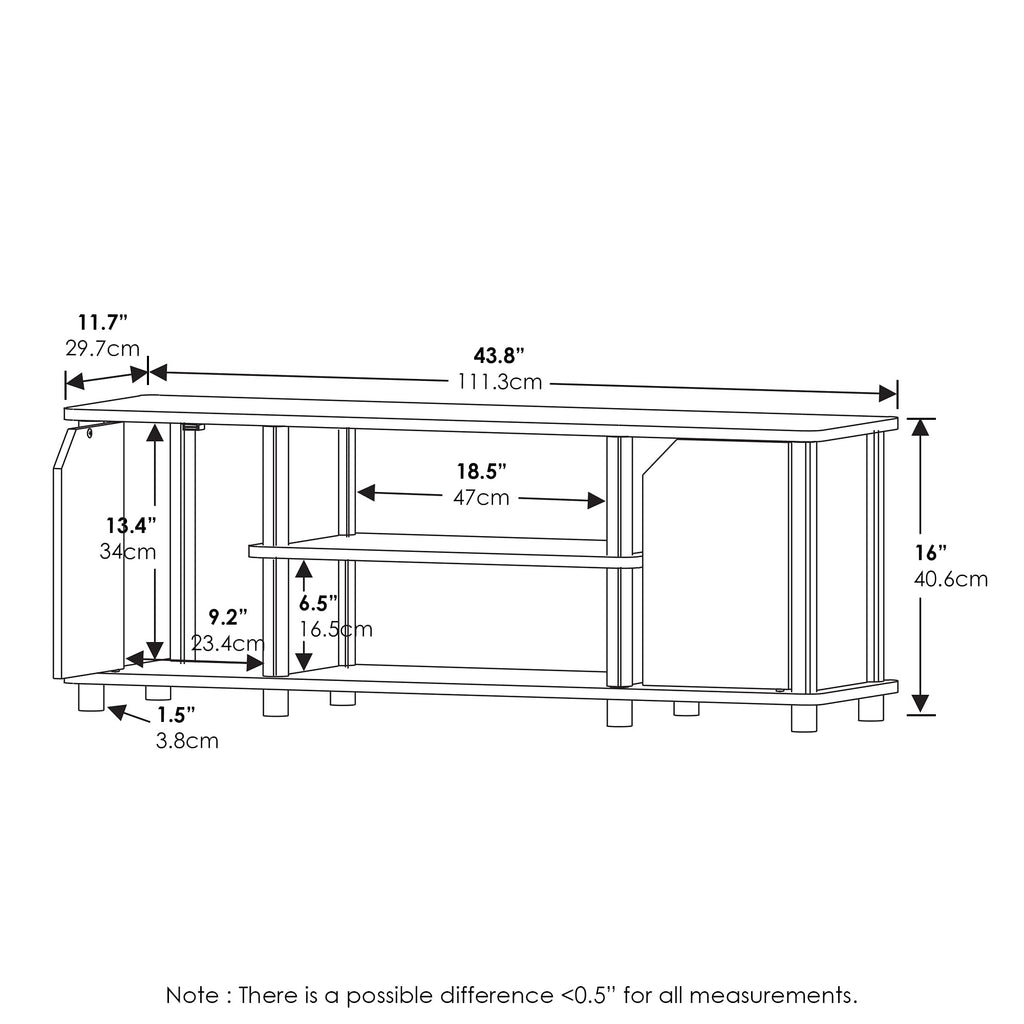 3-Tier Open Shelf TV Stand with Cabinets C875