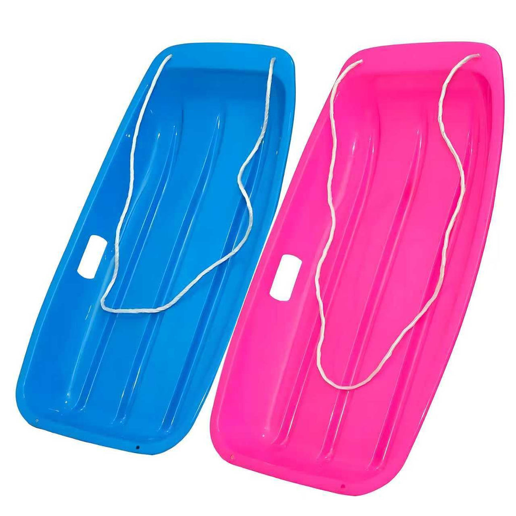35 Inch 2-Person Plastic Snow Sled with Pull Rope I56436