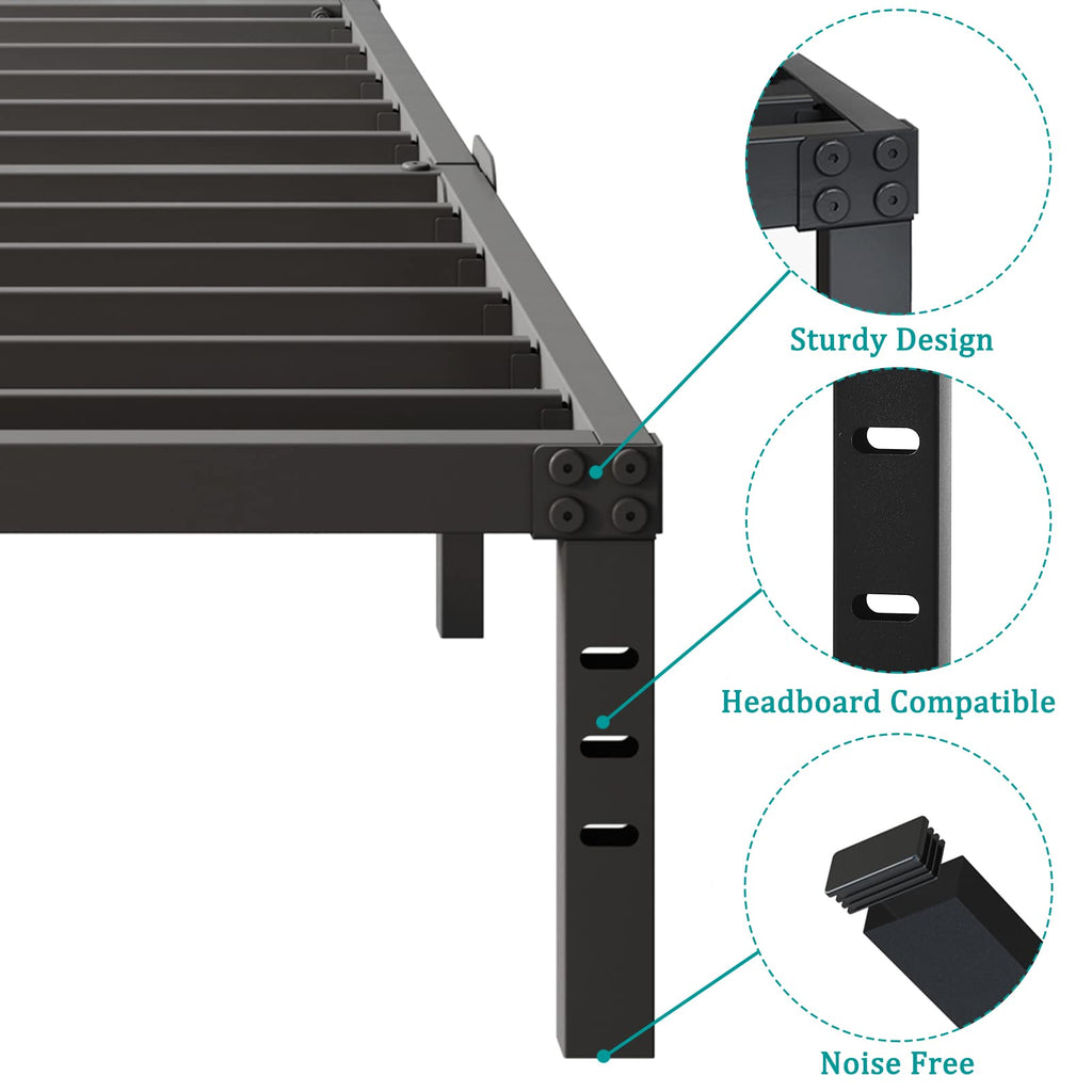 Queen Size 14 Inch Heavy Duty Metal Platform Bed Frame R966939