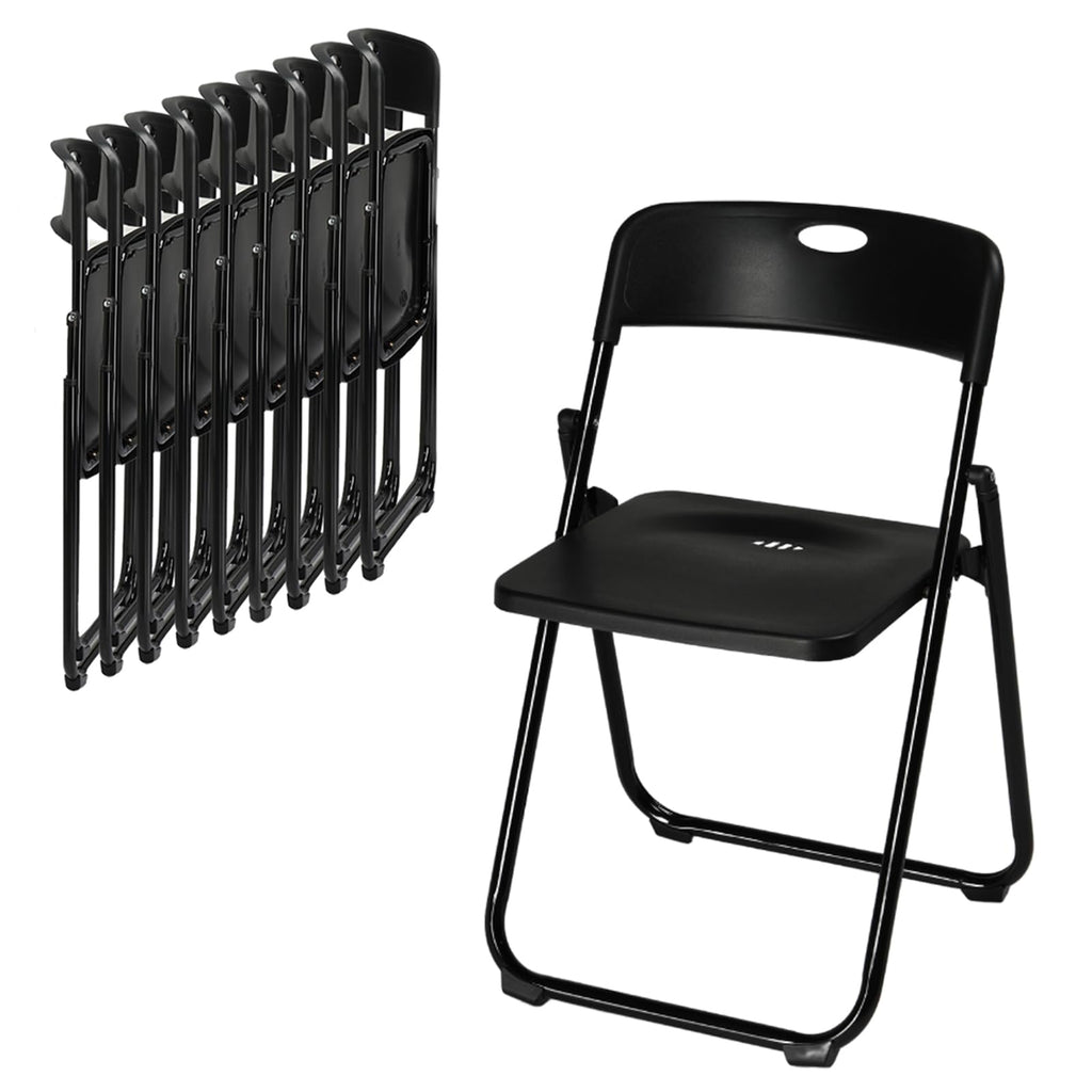 10 PCS Black Plastic Folding Chair T198422