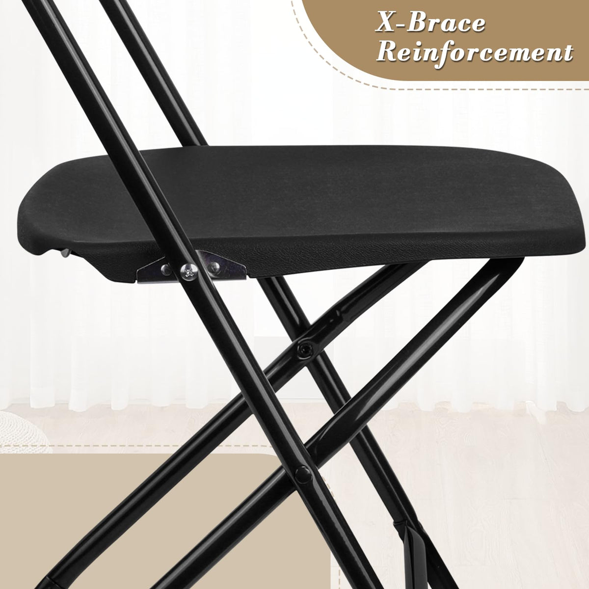 Black Plastic Folding Chairs 10 Pack C9597