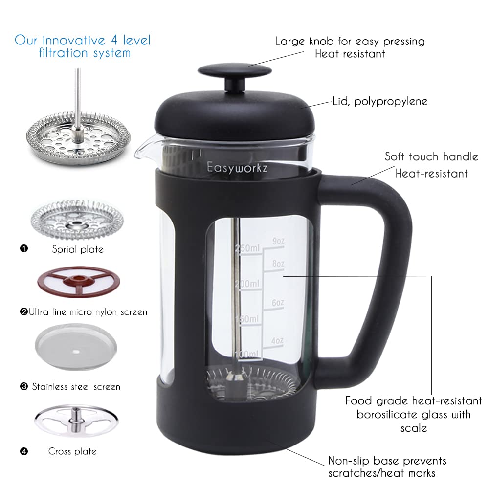 12 oz French Press Coffee Tea Maker with Measuring Coffee Spoon K90848