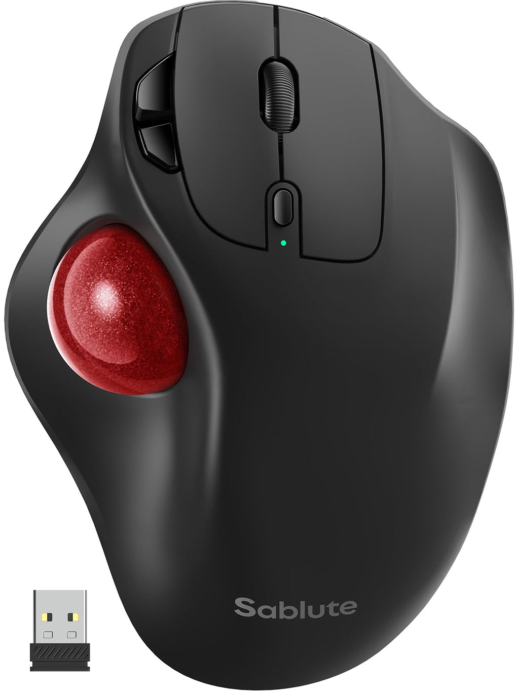 Wireless Rechargeable Thumb Control Trackball Mouse F9692