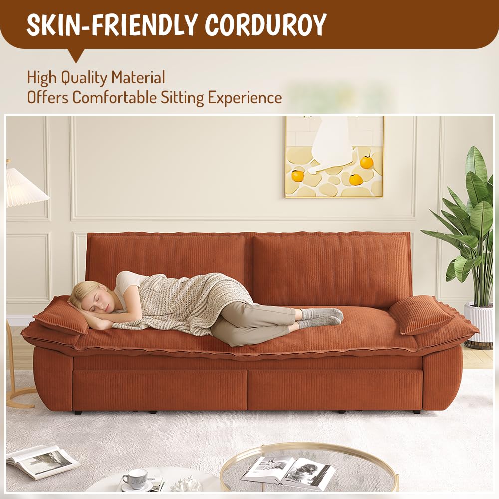 Orange Velvet Two Seater Sofa B690478