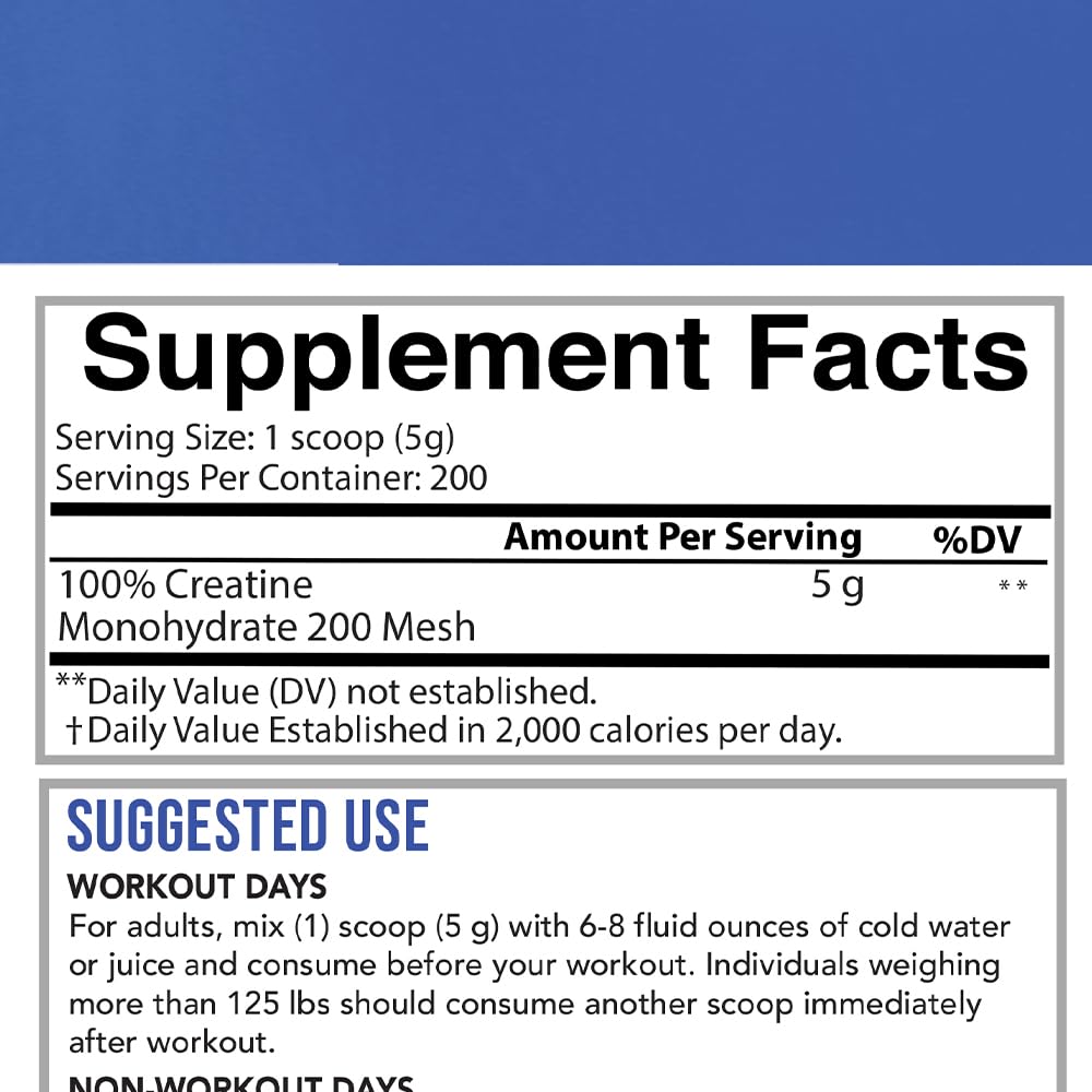 Unflavored Creatine Monohydrate Powder 1 Kilo Z29671