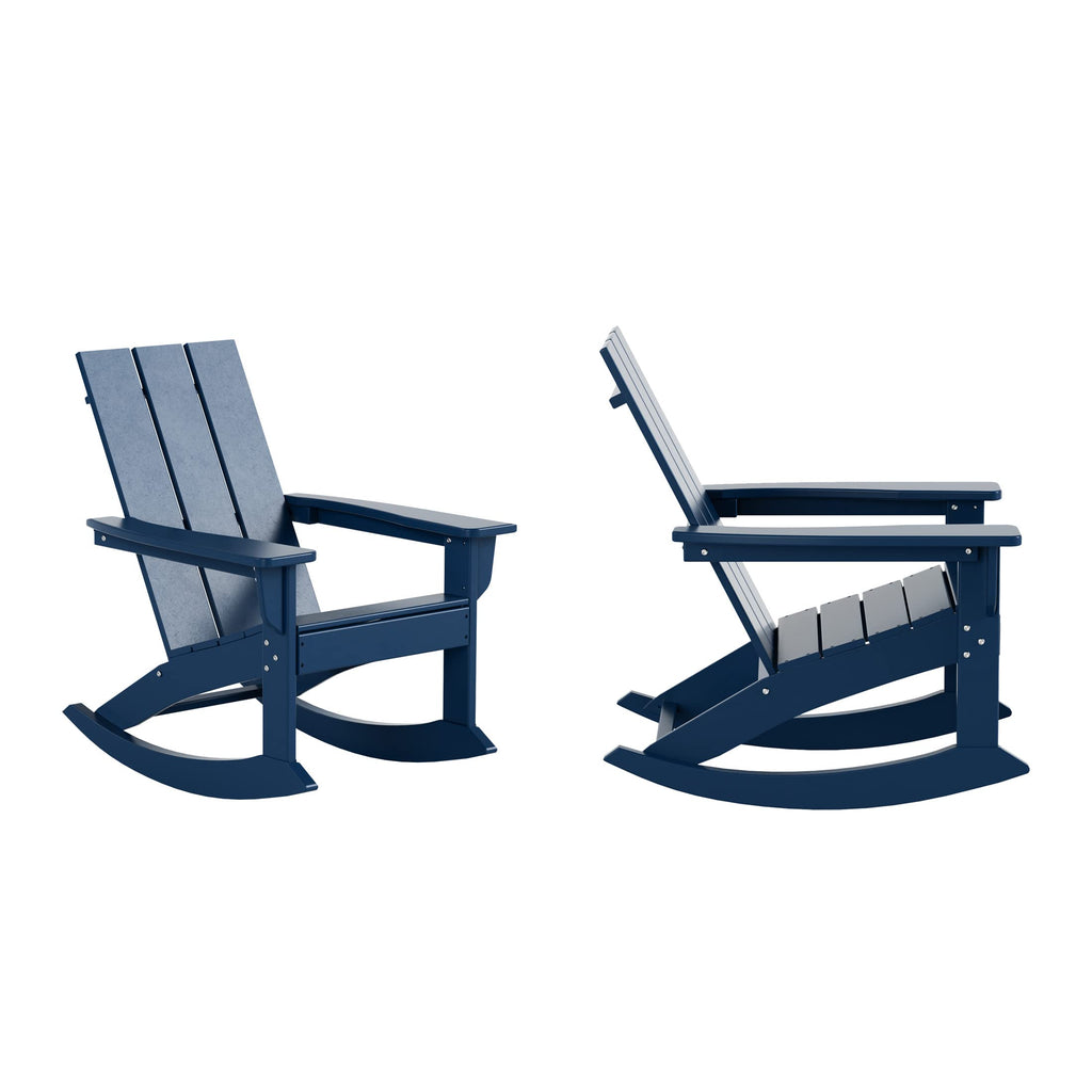 Navy Blue Poly Adirondack Chair Set of 2 P59170