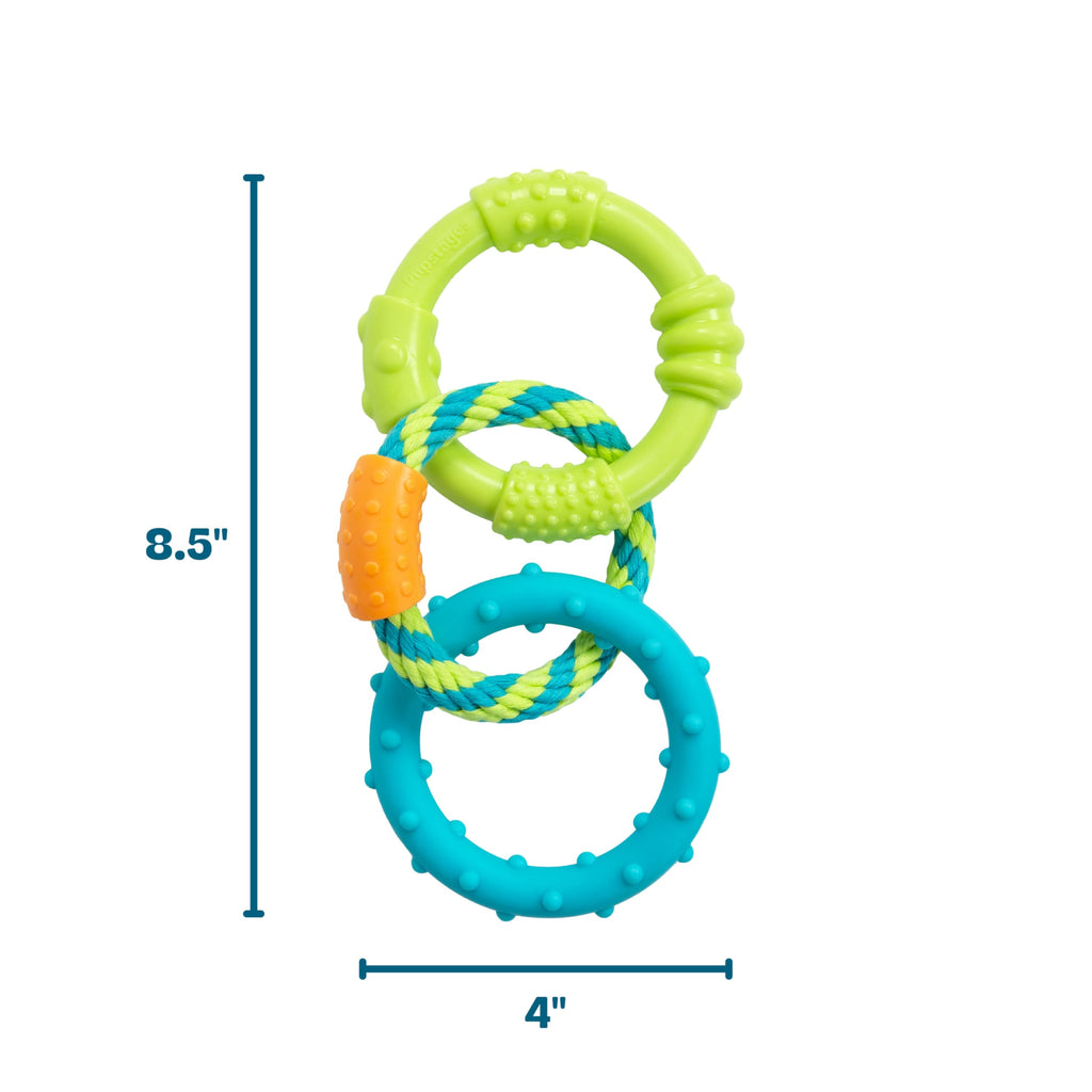 Dog Chew Toy Textured Rings & Woven Rope 8.5" R79249