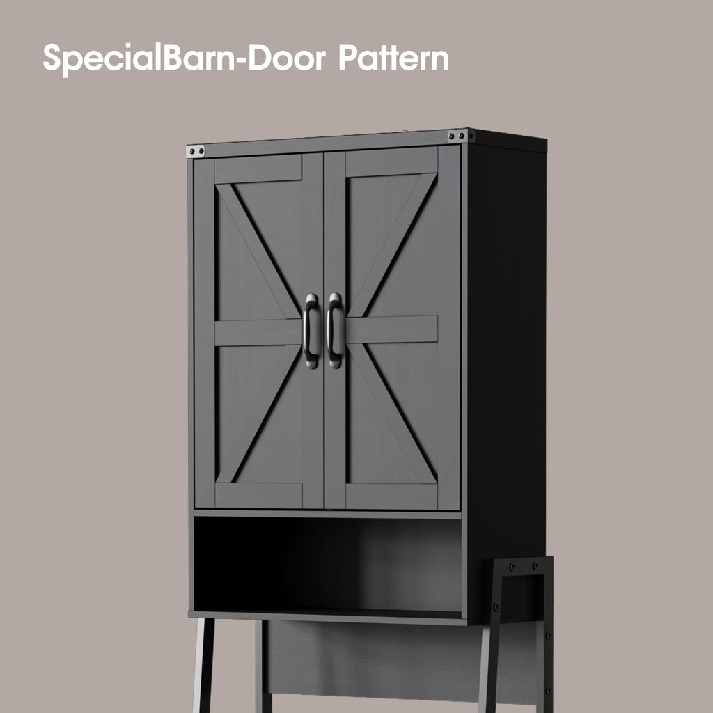 Over The Toilet Storage Cabinet with 2-Door Design Black P502064