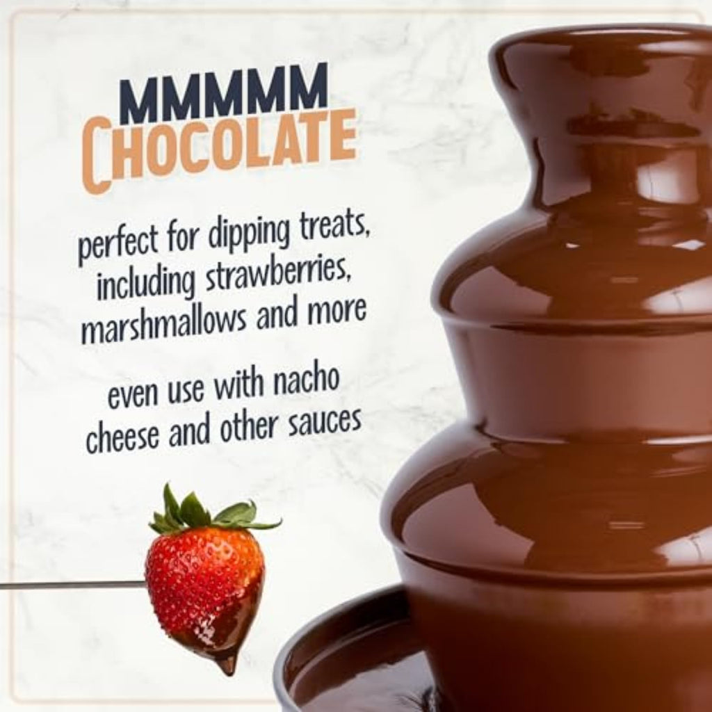 3 Tier Electric Chocolate Fondue Fountain Machine 24-Ounce Black Y6833
