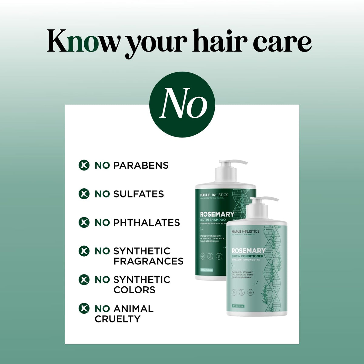 Biotin Rosemary Shampoo and Conditioner Set 32 Fl Oz Each K227
