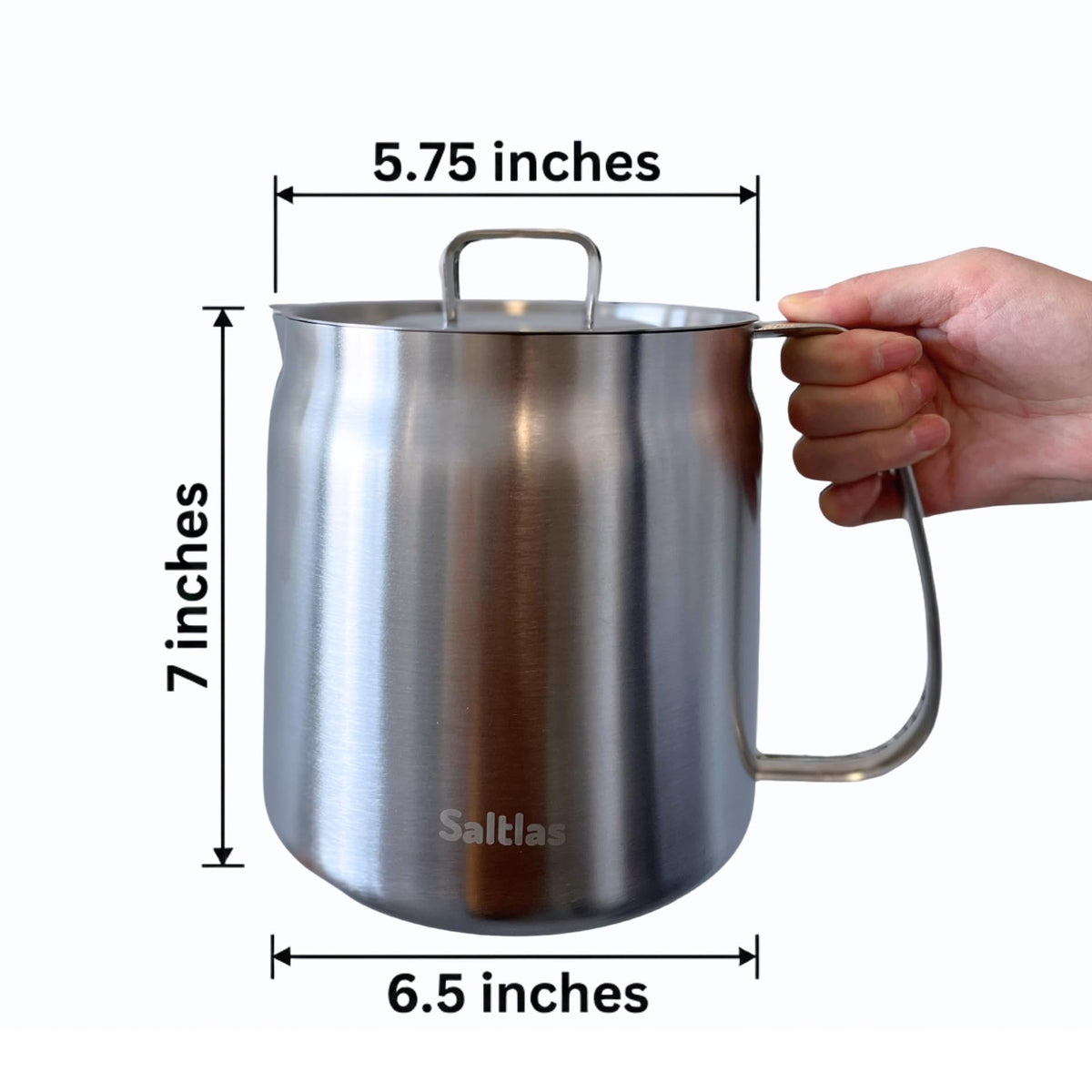 304 Stainless Steel Deep Fryer Pot with Basket and Oil Strainer, 3.5 L H908644