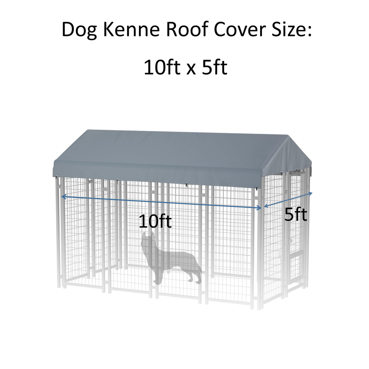 Gray Dog Kennel Cover 10' x 5' V374723