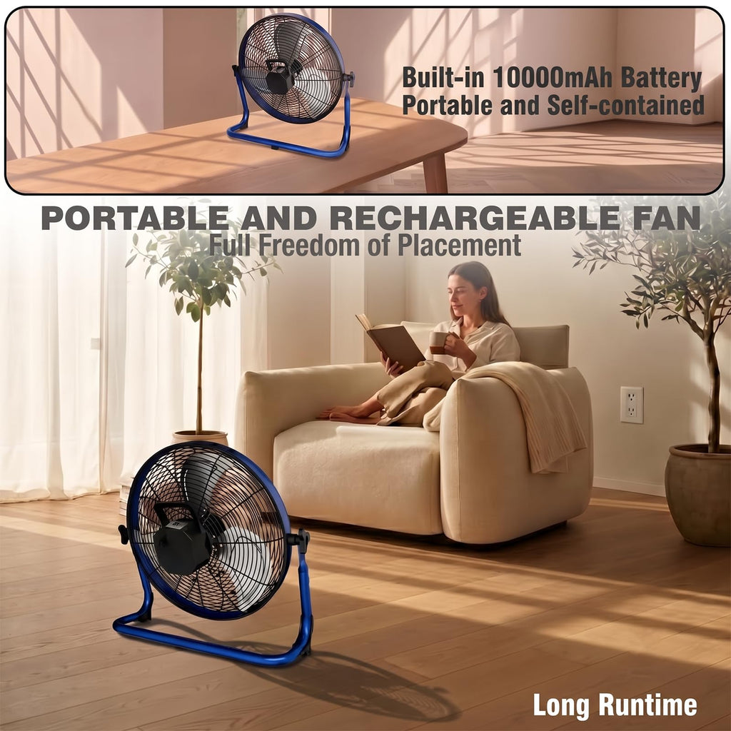 20" Portable Rechargeable Battery Operated Floor Fan F666057