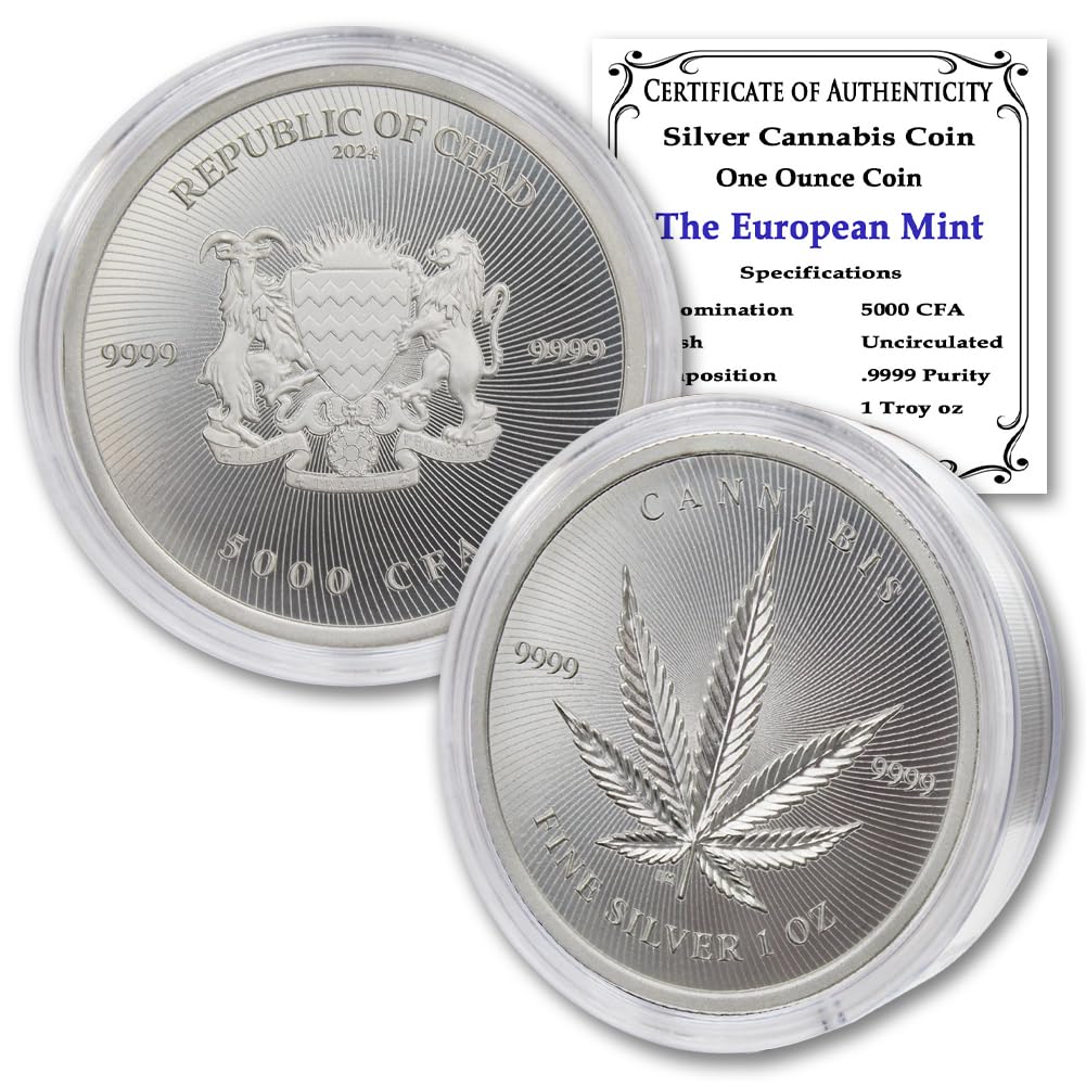1 oz Silver Cannabis Coin Brilliant Uncirculated in Capsule T565126