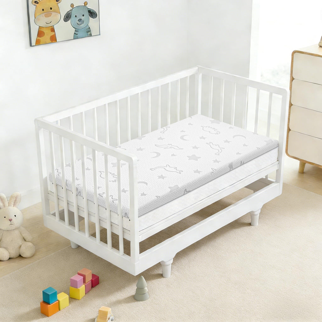 2" High Density Foam Crib Mattress Topper with Waterproof Washable Cover H788
