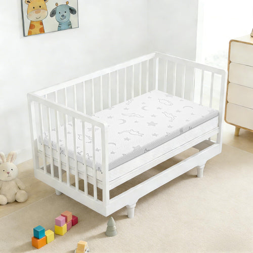 2" High Density Foam Crib Mattress Topper with Waterproof Washable Cover H788